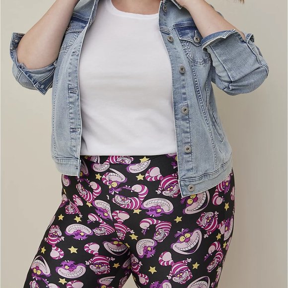 ❤️NWT VINTAGE TORRID LEGGING - CHESIRE CAT DISNEY ALICE IN WONDERLAND CAPRI 3X - Picture 6 of 10